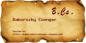 Baborszky Csenger névjegykártya